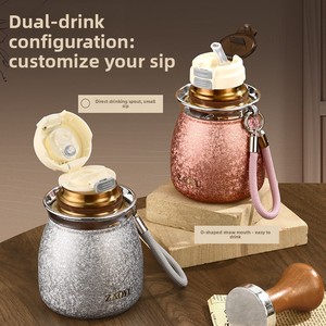 Tasse <span class=keywords><strong>isotherme</strong></span> élégante en forme de <span class=keywords><strong>gourde</strong></span> avec revêtement en titane et conception de séparation thé-eau - Product Image 4