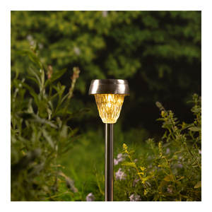 Set di 4 paletti luminosi in acciaio inox con luce calda 24x8 cm, ideali per esterni, decorazione e illuminazione notturna. - Product Image 1