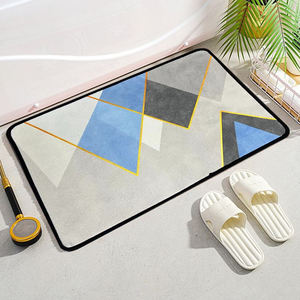 Alfombra de entrada de lana de Cachemira de imitación de estilo cremoso, alfombrilla de puerta plateada decorativa absorbente de agua para baño, decoración de ducha para el hogar - Product Image 5