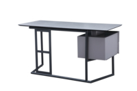Bureau en pierre de style italien moderne et minimaliste avec 2 tiroirs de rangement, durable et écologique pour une utilisation à domicile ou au bureau