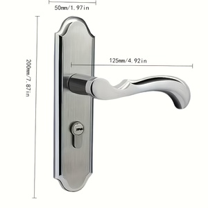 Set Completo Maniglia per Porta in Acciaio Inossidabile con Serratura e Chiavi, Leva Ondulata Lucida, Ferramenta Robusta per Camera da Letto e Bagno - Product Image 2