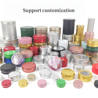 Boîte ronde en aluminium noir, récipient, pot, boîte de conserve, pot pour cosmétiques, 5 ml à 100 ml, emballage en aluminium métallique