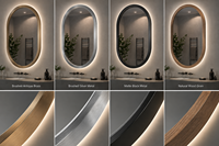 Miroir de maquillage intelligent avec éclairage LED, écran tactile, luminosité réglable, trois couleurs d'éclairage pour salle de bain