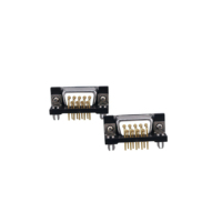 Connecteur D-SUB de qualité industrielle DR9, fiche coudée à 90°, extrémité de circuit imprimé, terminal mâle-femelle, résistant aux vibrations