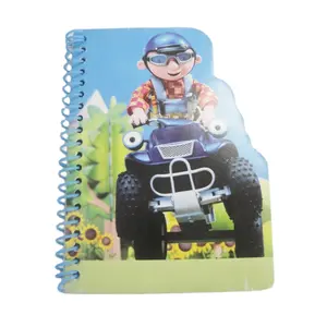 Customized New Die Cut Shaped Soft Cover Plastic Single Spiral Binding Cute Kids Notebook For Writing