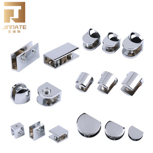 Jinnate Glass Clips Zinc Alloy Wall Shelf Support Brackets For Glass Partition Durable Hardware Fixing Accessories - Product Image 1
