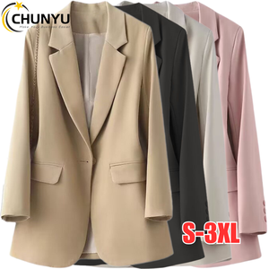 Nuovo cappotto da <span class=keywords><strong>donna</strong></span> taglie forti con maniche lunghe con colletto colletto con risvolto Top primavera autunno ufficio abiti Casual e <span class=keywords><strong>Blazer</strong></span> - Product Image 1