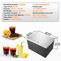 Promotion : Bac à glace extérieur en acier inoxydable, armoire personnalisée, mobilier de cuisine moderne modulaire, bac à bière grande capacité pour fêtes