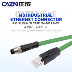 Chất lượng cao M8 4pin kết nối M8 để RJ45 4 pins một mã Ethernet IP67 cáp kết nối công nghiệp Ethernet - Product Image 4