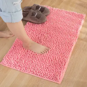 Thick Soft Absorbent Chenille Door Mat, Rubber Backing Quick Dry Microfiber Mats, Machine Washable Rugs for Floor, Bathroom