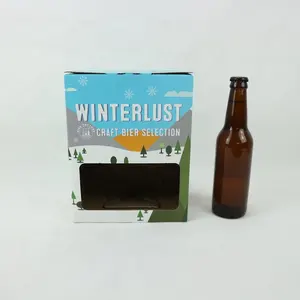 recyclable corrugated paper six pack beer /wine carriers packing box