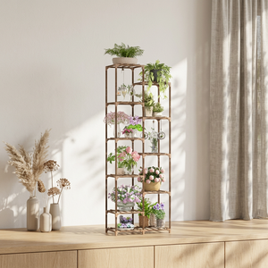 Support à plantes en métal minimaliste CH, étagère de rangement à 11 niveaux pour pots de fleurs, décoration de salon, étagère de présentation multifonctionnelle sur pied - Product Image 1