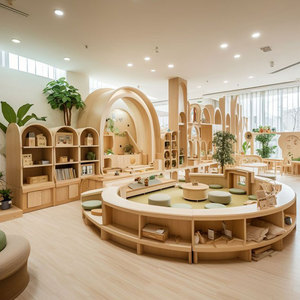 Montessori scuola materna libreria Set di mobili in legno sicuro per scuola materna e asilo nido forniture - Product Image 2