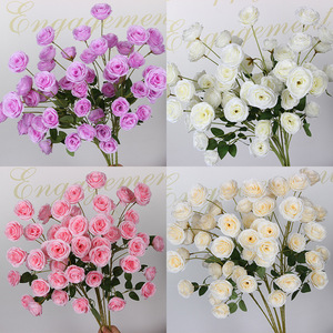 Ramo de Rosas Artificiales de 6 Cabezas, Hechas a Mano en Seda, Decoraciones para Bodas, Arreglos Florales, Decoración del Hogar - Product Image 4