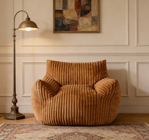 Fauteuil pouf en <span class=keywords><strong>peluche</strong></span> avec accoudoirs pour adultes, canapé de sol moelleux et confortable, fauteuil d'appoint individuel pour salon, chambre et dortoir - Product Image 1