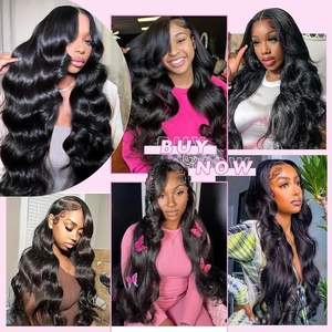 15A Rambut Asli Manusia Model Body Wave Vietnam Virgin Hair Ekstensi Rambut Quick Weave Mesin Double Weft Tebal dan Penuh Warna Hitam Alami - Product Image 6