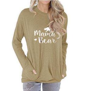 Nuovo stile personalizzato da <span class=keywords><strong>donna</strong></span> taglie forti in cotone a maniche lunghe oversize tascabile da strada felpa Tee top magliette Casual tuniche - Product Image 3