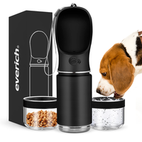Bouteille d'eau pour chien en acier inoxydable anti-fuite 2 en 1 14oz 18oz 22oz avec distributeur d'eau pour animaux de compagnie pour la marche