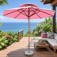 Parasol de haute qualité à double couche avec poteau central en aluminium, personnalisé, imperméable, pour terrasse, plage, hôtel, restaurant