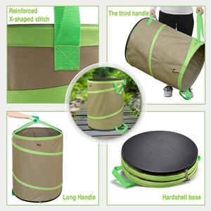 Sac de collecte de feuilles ondulées, pliable, pour le jardin et la pelouse, sac de collecte des déchets - Product Image 4