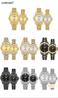 Ensemble de montres de luxe pour couple en quartz, étanches, en acier inoxydable, vente en gros, montres de créateur pour hommes, marque célèbre pour femmes