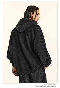 Vente en gros Sweat à capuche unisexe en molleton bouclette épais, personnalisable avec logo, embossé 3D, coupe oversize, effet vintage délavé, collection printemps - Product Image 2