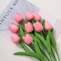 Vente en gros de fleurs artificielles PU tulipe Mini fleurs tige de fleur émulationnelle unique pour la décoration de gâteau de fête de mariage
