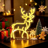 Enseigne néon LED visage de Père Noël avec lettres Hohoho, panneau acrylique pour décoration murale intérieure, bureau, maison, fête, vacances