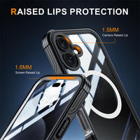 Étui de téléphone portable en verre trempé 9H de haute qualité pour iPhone 16 Plus 15 Pro Max Transparent 360 couverture de charge magnétique