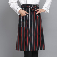 Tabliers de taille en polyester pour serveur de cuisine avec plusieurs couleurs pour hôtel et restaurant demi-tablier