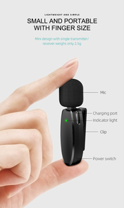 VIMAI precio de fábrica 3 en 1 Cancelación de ruido de baja latencia negro mini micrófono inalámbrico Lavalier micrófono profesional para cámara Android - Product Image 4