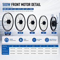 Kit de conversion de vélo électrique avec moteur à moyeu à engrenages pour roue avant 36V 500W, avec écran LCD7C et connecteur étanche pour VTT