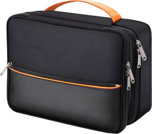 Échantillon gratuit sac organisateur de câble de voyage, étui d'accessoires électroniques sac de rangement de câble portable à double couche - Product Image 1