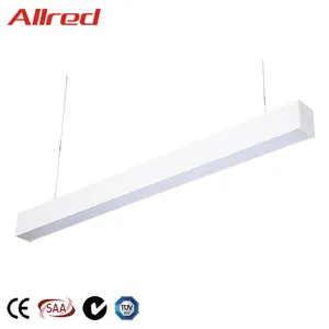 Atacado Costume Moderno Escritório Suspenso Linear Teto Dispositivo Elétrico Da Lâmpada LEVOU Luz Pingente 20W 30W Lustre 40W 50W