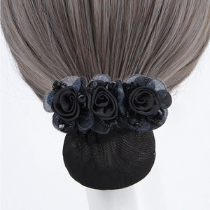Elegante <span class=keywords><strong>Redecilla</strong></span> para <span class=keywords><strong>Moño</strong></span> con Flores de Tela, <span class=keywords><strong>Redecilla</strong></span> Profesional para Mujeres de Oficina - Product Image 1