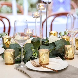 Porte-bougies en fer doré pour centres de table de mariage, décorations de fête de Noël, usage domestique - Product Image 4