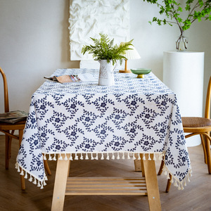 Edge Quaste Flower Fabric Tischdecke New Design Tischdecke Bedruckte kunden spezifische Tischdecke - Product Image 2