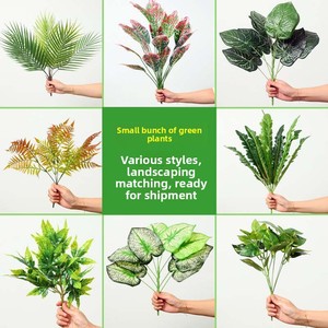Plantes artificielles, accessoires pour mur végétal, feuillage décoratif <span class=keywords><strong>en</strong></span> plastique, fausses feuilles, petits bouquets <span class=keywords><strong>de</strong></span> fleurs, grandes pampas - Product Image 2