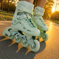 Patins à roulettes pour enfants OEM, réglables, avec roues lumineuses, rose, pour filles