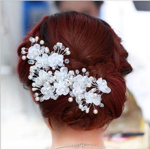 <span class=keywords><strong>Broche</strong></span> à <span class=keywords><strong>cheveux</strong></span> en mousseline strass et perles, pour mariée, faite à la main, HA-100%, vente en gros, 1368 - Product Image 2