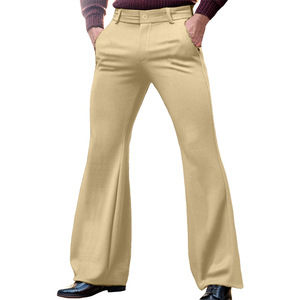 <span class=keywords><strong>Pantaloni</strong></span> da <span class=keywords><strong>Uomo</strong></span> Casual a Vita Alta, Slim Fit, Elasticizzati, Tinta Unita, Gamba Larga, Stile Business Casual, Modello Dritto e Svasato - Product Image 5