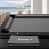 Kit de feutre de billard bleu roi, 6 bandes prédécoupées, découpe de poche à encoche arrondie pour table à rail noir