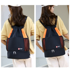 Sac à cordon multifonctionnel en nylon imperméable de grande capacité, sac de sport de voyage en polyester, sac à dos à cordon pour le basketball - Product Image 5