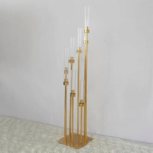 European Metal New <b>Wedding</b> <b>Props</b> Iron Plating Gold Road Lead Runway Welcome Area Window Decoration Pieces High Candlestick - Product Image 3