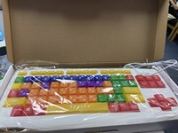 Keyboard anak-anak, desain ergonomis, banyak warna tombol besar untuk anak-anak