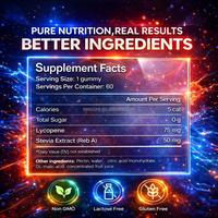 Gummies de Lycopène Marque Blanche OEM, Forme Oursons Orange, Extrait Naturel de Lycopène, Antioxydant, Soin Cardiaque