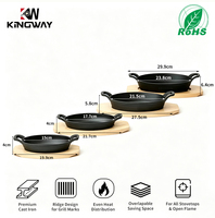 Set Wajan Besi Cor 6/8/10 Inch Pre-seasoned dengan Pegangan Ganda untuk Penggunaan di Dalam & Luar Ruangan