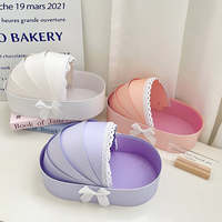 Boîte cadeau ovale élégante personnalisée pour berceau de bébé, avec poignée en dentelle, pour bouquet, mariage, baby shower, arrangement floral, emballage