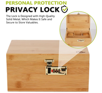 Boîte de rangement en bambou de grande taille de qualité supérieure avec serrure, organisateur décoratif en bois avec compartiment amovible pour cadeau