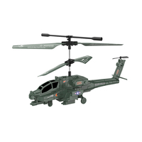 Hélicoptère RC Apache électrique 2CH avec lumières LED, fonctionnement automatique, gyroscope intégré, jouet pour enfants prêt à jouer en intérieur/extérieur, cadeau